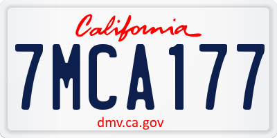 CA license plate 7MCA177