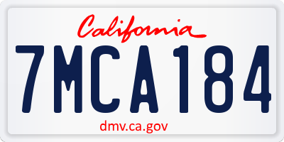 CA license plate 7MCA184