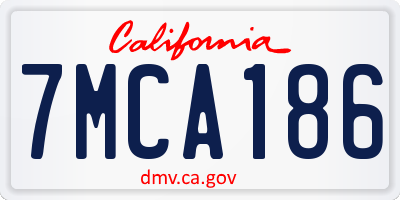 CA license plate 7MCA186