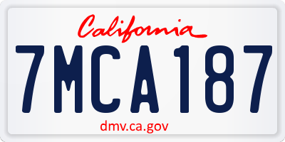 CA license plate 7MCA187