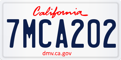 CA license plate 7MCA202