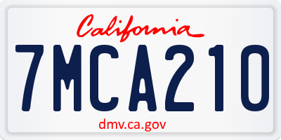 CA license plate 7MCA210