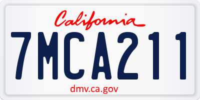 CA license plate 7MCA211