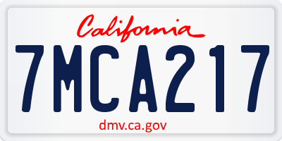 CA license plate 7MCA217