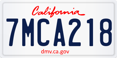 CA license plate 7MCA218