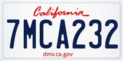 CA license plate 7MCA232