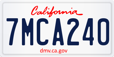 CA license plate 7MCA240