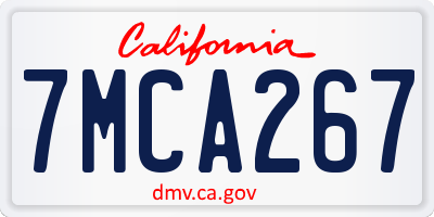 CA license plate 7MCA267