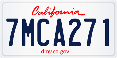CA license plate 7MCA271