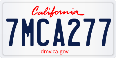 CA license plate 7MCA277