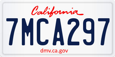 CA license plate 7MCA297