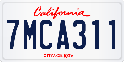 CA license plate 7MCA311