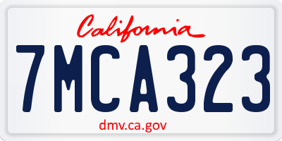 CA license plate 7MCA323