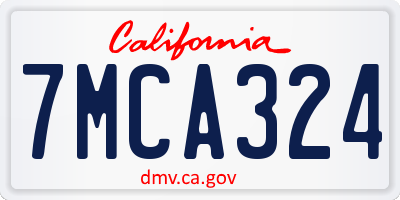 CA license plate 7MCA324