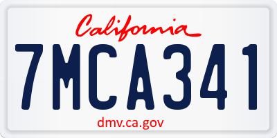 CA license plate 7MCA341