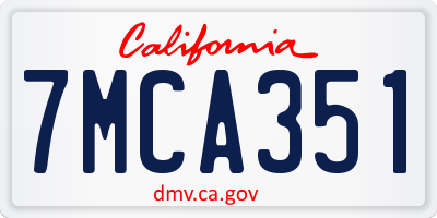 CA license plate 7MCA351