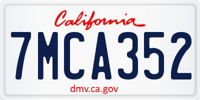CA license plate 7MCA352