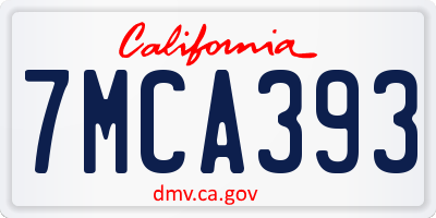 CA license plate 7MCA393