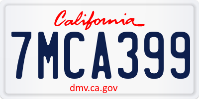 CA license plate 7MCA399