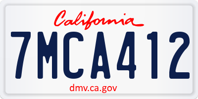 CA license plate 7MCA412