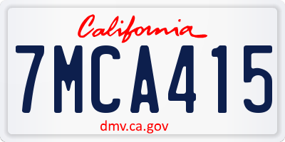 CA license plate 7MCA415