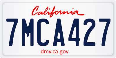 CA license plate 7MCA427