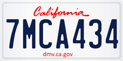 CA license plate 7MCA434