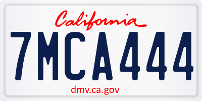 CA license plate 7MCA444