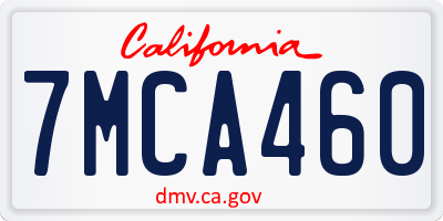 CA license plate 7MCA460