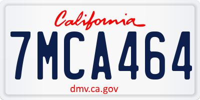 CA license plate 7MCA464