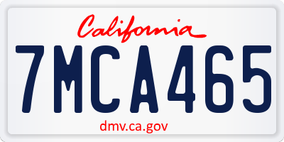 CA license plate 7MCA465