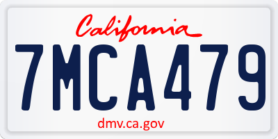 CA license plate 7MCA479