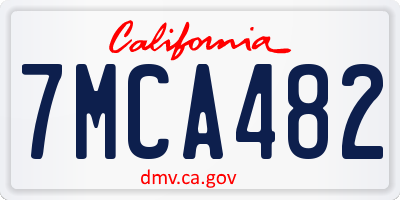 CA license plate 7MCA482