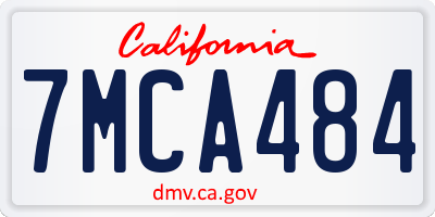 CA license plate 7MCA484