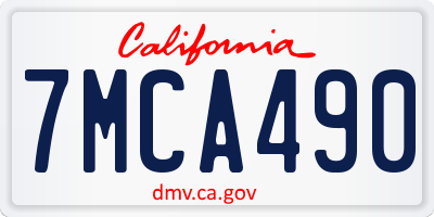 CA license plate 7MCA490