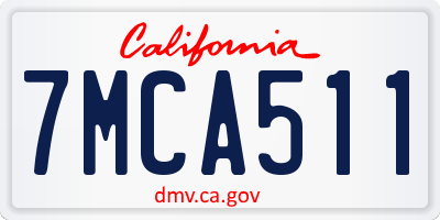 CA license plate 7MCA511