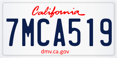 CA license plate 7MCA519