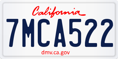 CA license plate 7MCA522