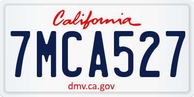 CA license plate 7MCA527