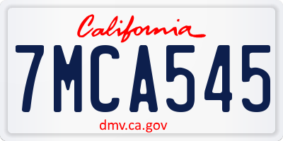 CA license plate 7MCA545