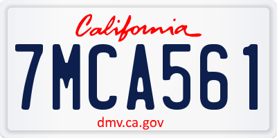 CA license plate 7MCA561
