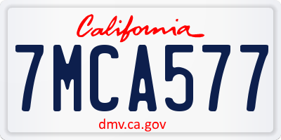 CA license plate 7MCA577