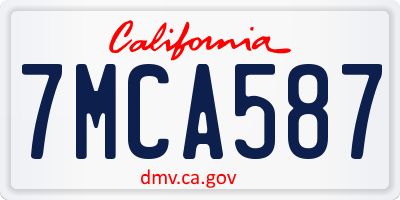 CA license plate 7MCA587