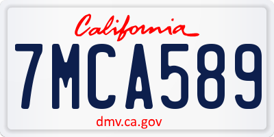 CA license plate 7MCA589