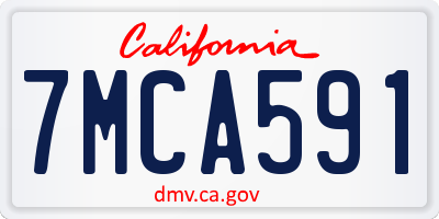 CA license plate 7MCA591