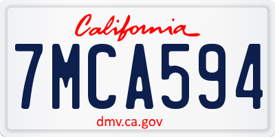 CA license plate 7MCA594