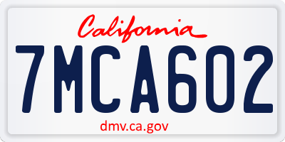 CA license plate 7MCA602