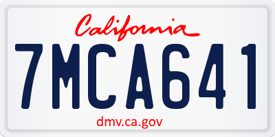 CA license plate 7MCA641