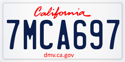 CA license plate 7MCA697
