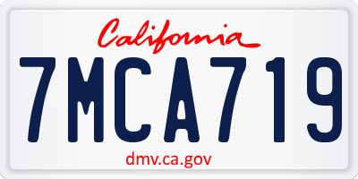 CA license plate 7MCA719